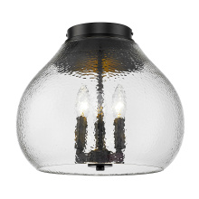 Golden 1094-3FM BLK-HCG - Golden Lighting Ariella 3-light Flush Mount in Matte Black